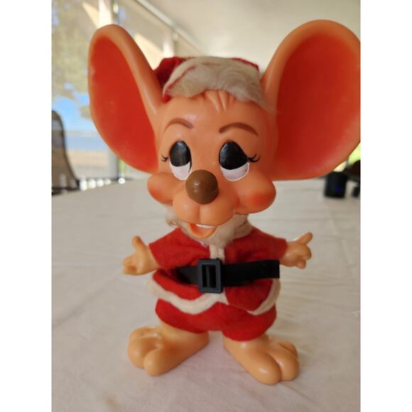 1970 Vintage Nostalgia Roy Des Of Fla Christmas Santa Mouse Bank Big Ears - Picture 1 of 4